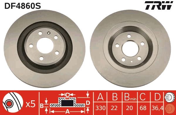 Audi A4 2007-2015 Arası S4 quattro TRW Marka Arka Fren Diski