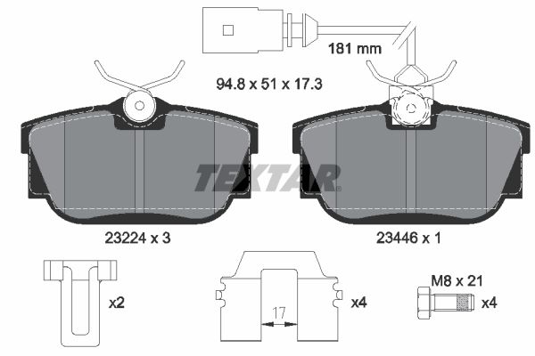 Volkswagen Transporter 1990-2004 Arası 2.4 D Textar Marka Arka Balata