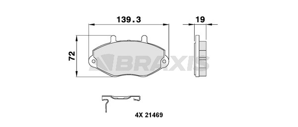 Ford Transit 1991-2000 Arası 2.5 DI, 2.5 TD, 2.0 Braxis Marka Ön Balata