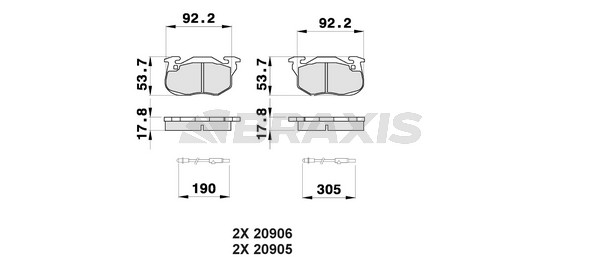Citroen Saxo 1996-2004 Arası 1.0 X Braxis Marka Ön Balata Fişli