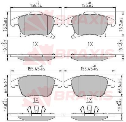 Ford Mondeo 2012-2018 Arası 2.0 EcoBoost, 2.0 Hybrid, 1.6 TDCi, 2.0 TDCi, 1.5 EcoBoost Braxis Marka Ön Balata