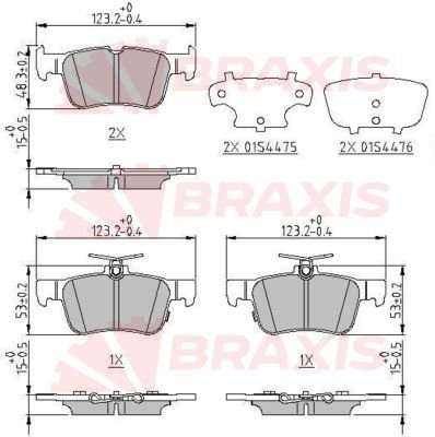 Ford Mondeo 2012-2018 Arası 2.0 EcoBoost, 2.0 Hybrid, 1.6 TDCi, 2.0 TDCi, 1.5 EcoBoost Braxis Marka Arka Balata