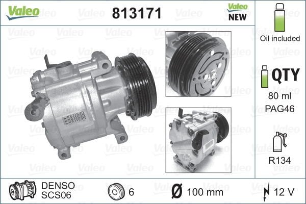 Fiat Panda 2003-2007 Arası 1.2 4x4 Valeo Marka Klima Kompresörü
