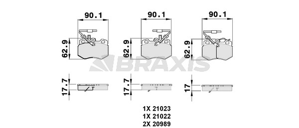 Citroen C15 1984-2006 Arası 1.1 i Braxis Marka Ön Balata Fişli