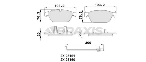 Audi A6 2010-2018 Arası 3.0 TFSI quattro Braxis Marka Ön Balata