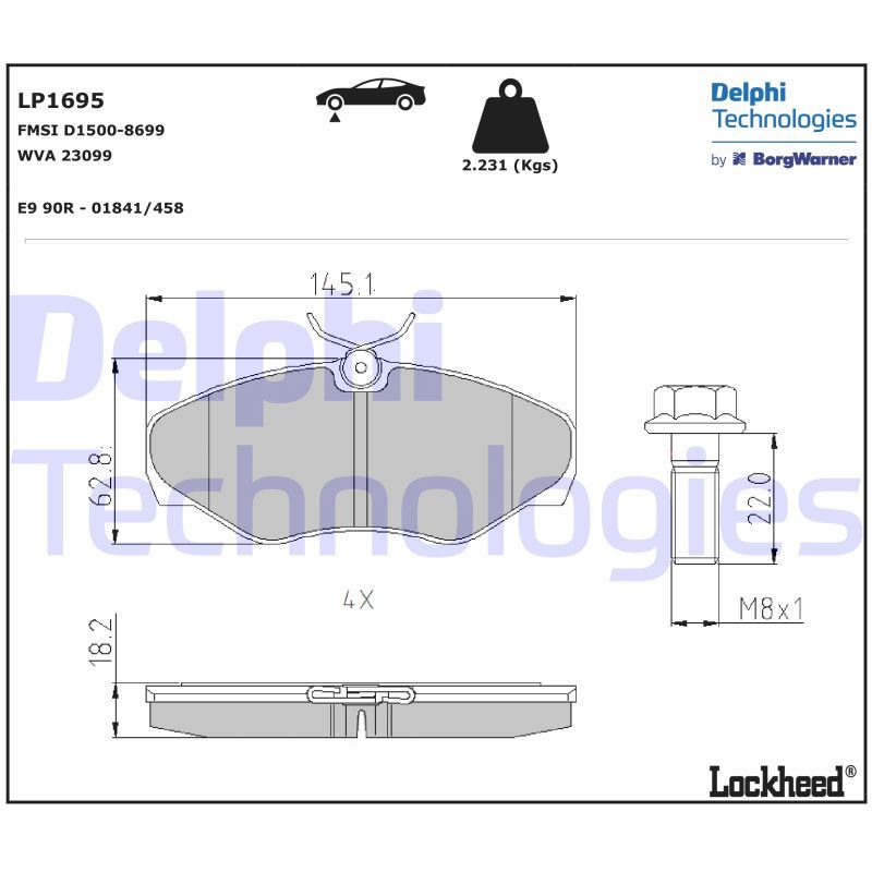 Opel Vivaro 2001-2005 Arası 2.5 DTi Delphi Marka Ön Balata