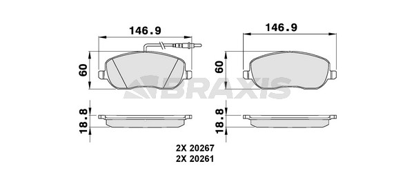 Citroen Jumpy 1994-2006 Arası 2.0 HDi 95 Braxis Marka Ön Balata Fişli
