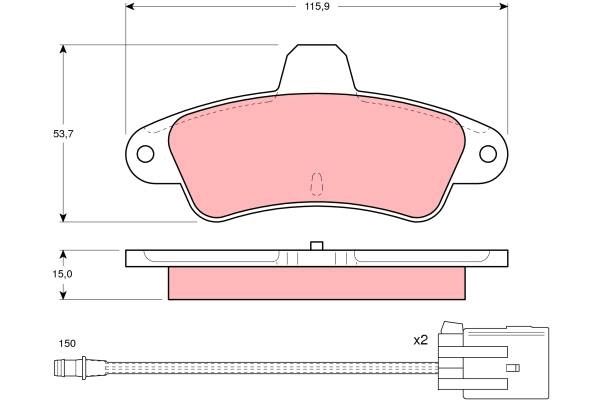 Ford Mondeo 1993-2000 Arası 1.8 TD, 1.8 i 16V, 2.0 i 16V TRW Marka Arka Fişli Balata