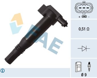 Peugeot 2008 2013-2017 Arası 1.2 VTi FAE Marka Ateşleme Bobini