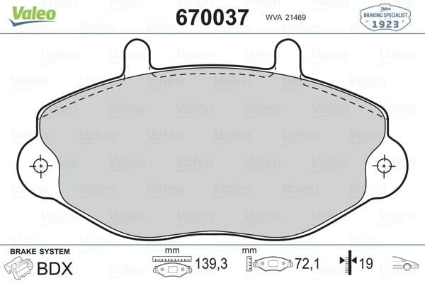 Ford Transit 1991-2000 Arası 2.5 TD, 2.0 i, 2.5 DI, 2.0 Valeo Marka Ön Balata