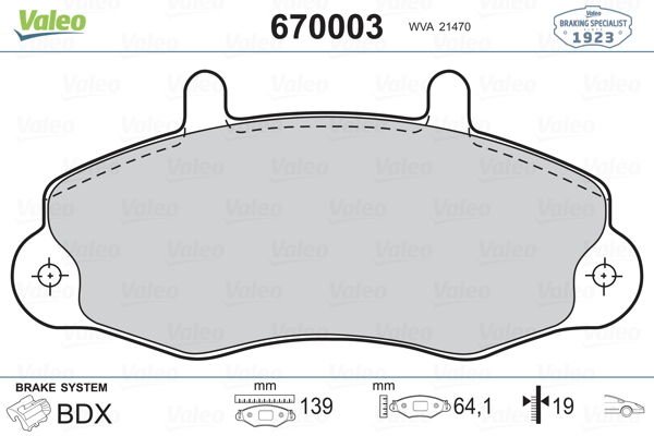 Ford Transit 1985-2000 Arası 2.5 D, 2.5 TD, 2.5 TDI, 2.5 DI Valeo Marka Ön Balata