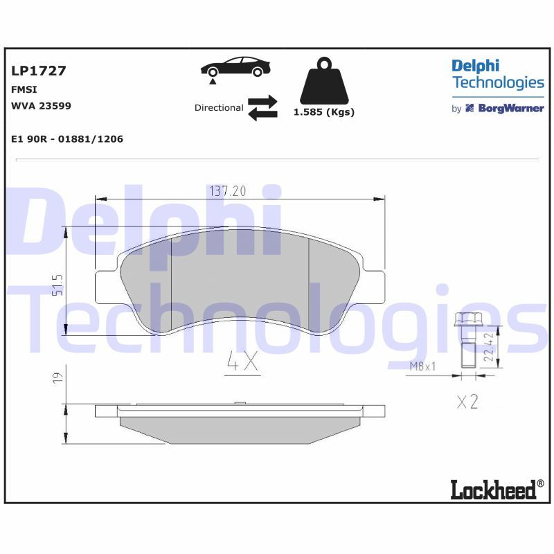 Citroen Berlingo 1996-2011 Arası 1.1 i, 1.4 i, 1.8 D, 1.9 D Delphi Marka Ön Balata