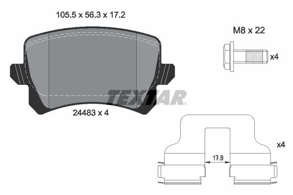 Volkswagen Passat 2005-2015 Arası 2.0 TSI Textar Marka Arka Balata