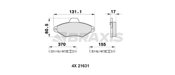 Citroen Xantia 1993-2003 Arası 1.9 D Braxis Marka Ön Balata Fişli