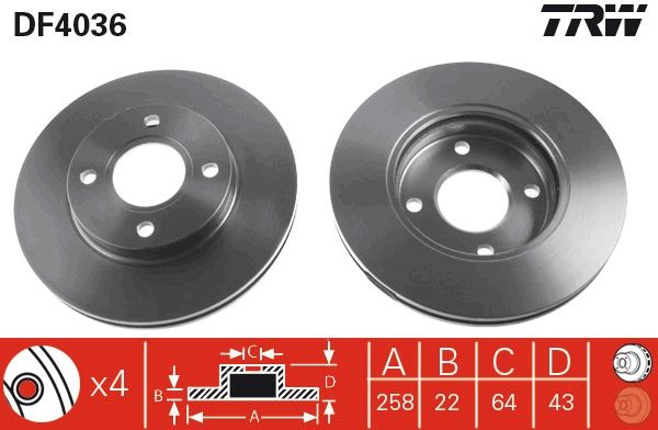 Ford Focus 1998-2009 Arası 1.4 16V TRW Marka Ön Fren Diski