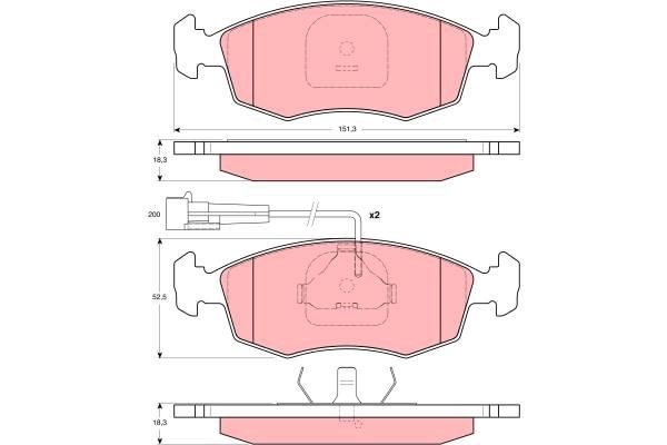Fiat Palio 1996-2000 Arası 1.6 16V TRW Marka Ön Balata Fişli