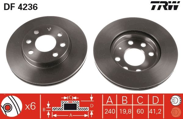 Opel Corsa 2000-2012 Arası 1.7 DI 16V TRW Marka Ön Hava Soğutmalı Fren Diski