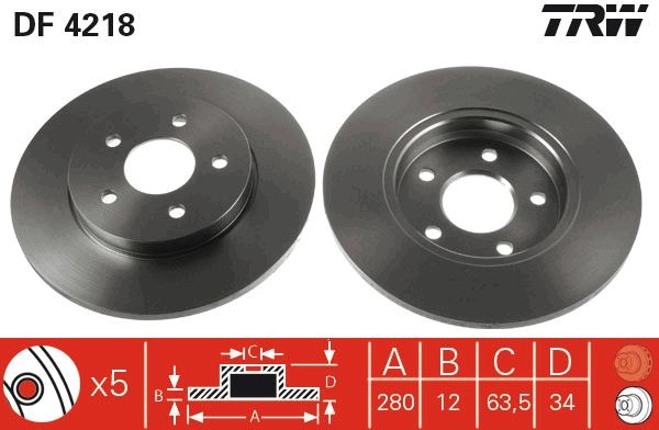 Ford Mondeo 2000-2007 Arası 2.0 16V DI / TDDi / TDCi TRW Marka Ön Fren Diski