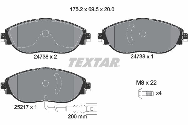 Volkswagen Passat 2010-2015 Arası 2.0 TSI Textar Marka Ön Balata