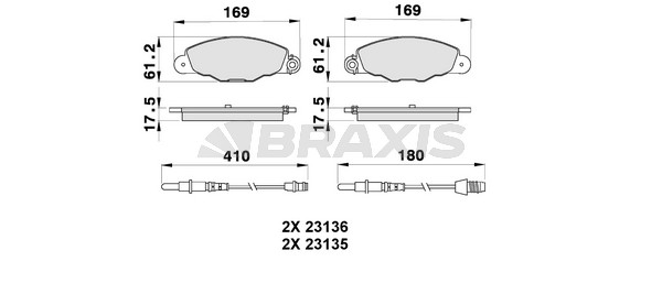Citroen Xantia 1993-2003 Arası 3.0 i 24V Braxis Marka Ön Balata
