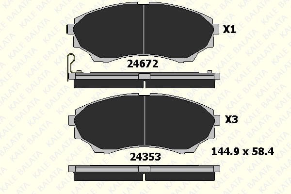 Ford Ranger 1997-2012 Arası 2.5 D 4x4, 2.5 TD 4x4, 2.5 TDCi 4x4, 3.0 TDCi 4x4 Kale Marka Ön Balata
