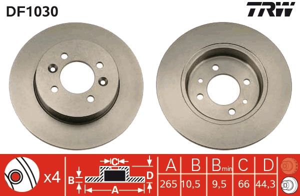 Renault Safrane 1992-1997 Arası 2.1 dT TRW Marka Arka Fren Diski
