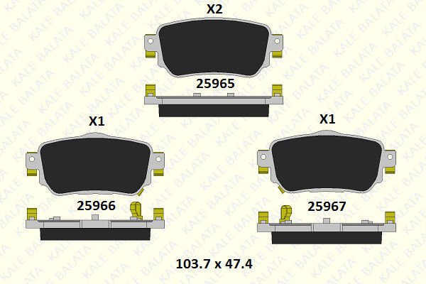 Renault Kadjar 2015-2019 Arası 1.5 dCi 110 Kale Marka Arka Balata