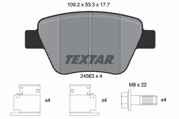 Volkswagen Jetta 2004-2013 Arası 1.2 TSI Textar Marka Arka Balata