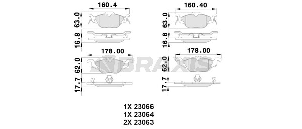 Opel Astra 1998-2009 Arası 1.7 TD, 2.0 DI, 1.6 16V, 1.8 16V, 1.2 16V, 1.6 Braxis Marka Ön Balata