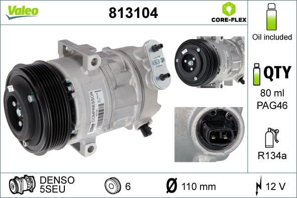 Fiat Punto Evo 2008-2012 Arası 1.3 D Multijet Valeo Marka Klima Kompresörü