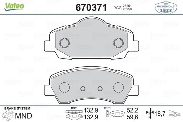 Citroen Jumper 2006-2010 Arası 2.2 HDi 110, 2.2 HDi 150, 2.2 HDi 130, 3.0 HDi 180 Valeo Marka Balata
