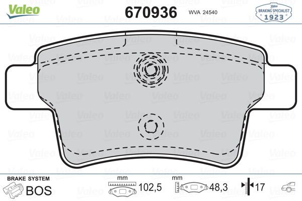 Citroen C4 2006-2015 Arası 1.6 HDi 110 Valeo Marka Arka Balata