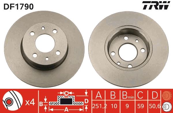 Alfa Romeo 164 1987-1998 Arası 2.0 T.S. TRW Marka Arka Fren Diski