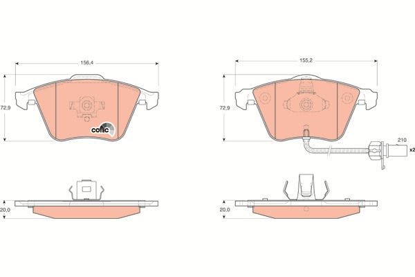 Audi A6 2004-2011 Arası 3.2 FSI quattro TRW Marka Ön Balata Fişli