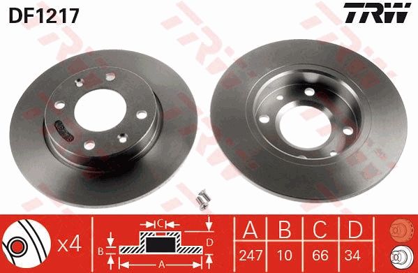 Citroen Visa 1978-1991 Arası 16 GTI, 17 D TRW Marka Ön Fren Diski