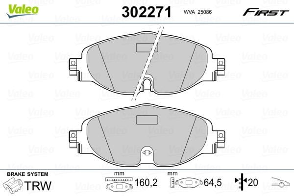 Volkswagen Golf 2012-2017 Arası e-Golf Valeo Marka Ön Balata