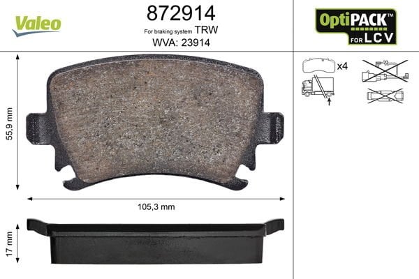 Volkswagen Transporter 1990-2004 Arası 2.4 D Valeo Marka Arka Balata