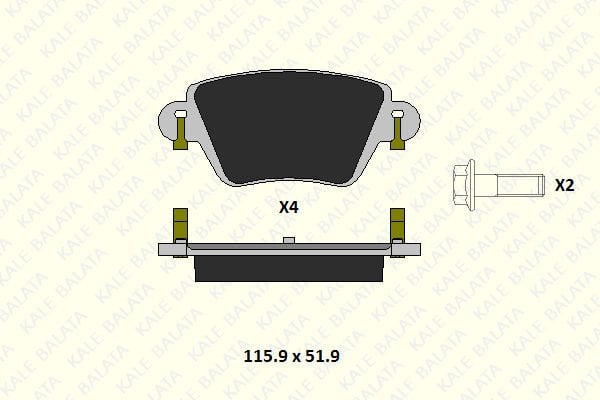 Ford Mondeo 2000-2007 Arası 1.8 16V, 2.0 16V TDDi / TDCi, 2.0 16V DI / TDDi / TDCi, 2.5 V6 24V, 2.0 16V Kale Marka Arka Balata