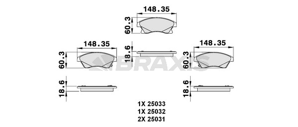 Opel Astra 2010-2015 Arası 1.4, 1.7 CDTI, 1.3 CDTI, 1.6, 1.6 Turbo, 1.4 Turbo, 2.0 CDTI Braxis Marka Ön Balata