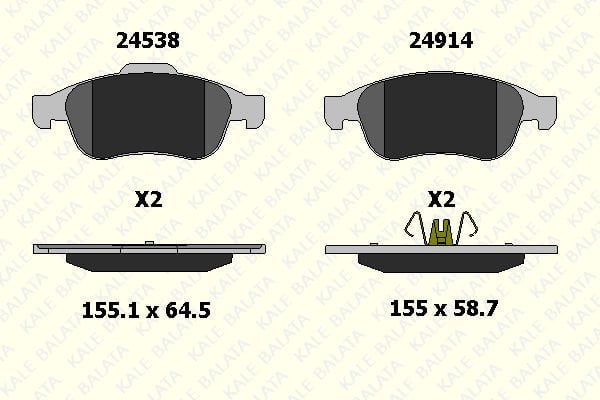 Renault Megane 2008-2014 Arası 1.6 16V Kale Marka Ön Balata
