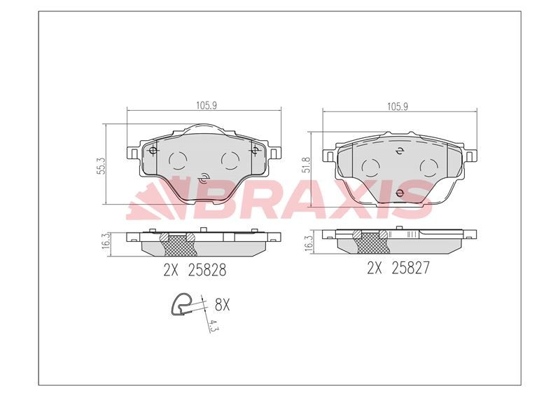 Citroen C4 2013-2017 Arası 1.6 VTi 120 Braxis Marka Arka Balata