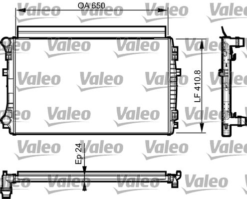 Volkswagen Golf 2013-2017 Arası 1.6 TDI, 1.4 TSI, 1.4 TGI CNG, 1.6 TDI 4motion, 2.0 TDI, 2.0 TDI 4motion Valeo Marka Su Radyatörü