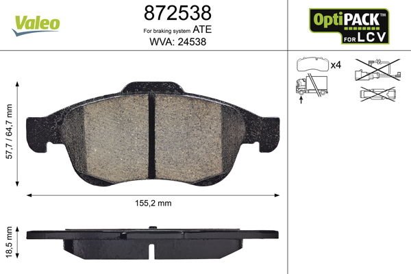 Citroen Berlingo 2008-2012 Arası 1.6 HDi 90 Valeo Marka Ön Balata