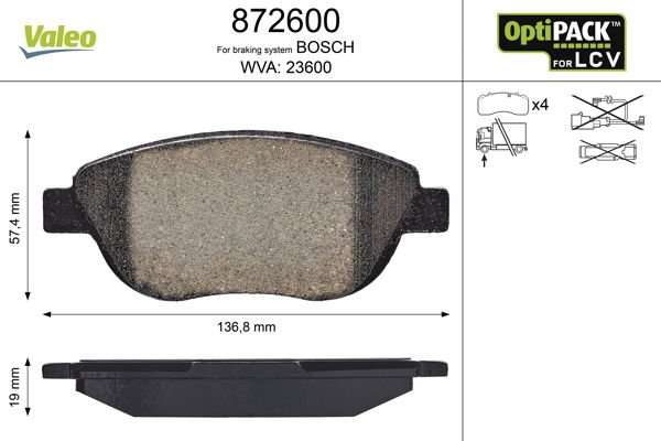 Citroen Berlingo 1996-2011 Arası 1.6 HDI 90 Valeo Marka Ön Balata