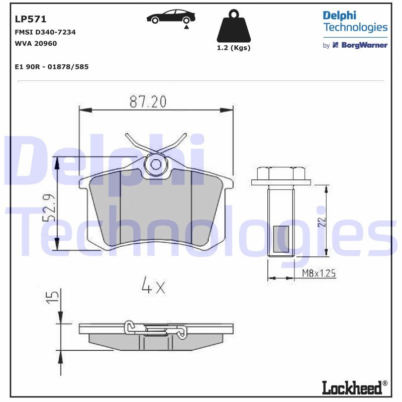 Volkswagen Jetta 1983-1992 Arası 1.8 Cat Delphi Marka Arka Balata