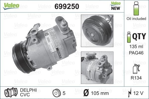 Opel Astra 1998-2009 Arası 1.8 16V Valeo Marka Klima Kompresörü