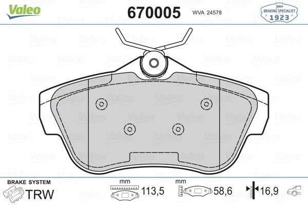 Peugeot Expert Tepee 2007-2011 Arası 2.0 HDi 100 Valeo Marka Arka Balata