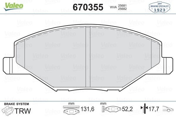 Skoda Fabia 2006-2014 Arası 1.2 12V, 1.6, 1.2 TSI, 1.4 Valeo Marka Ön Balata