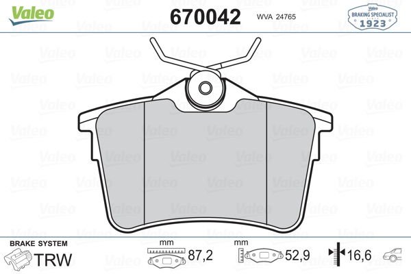 Peugeot Partner 2008-2012 Arası 1.6 Valeo Marka Arka Balata