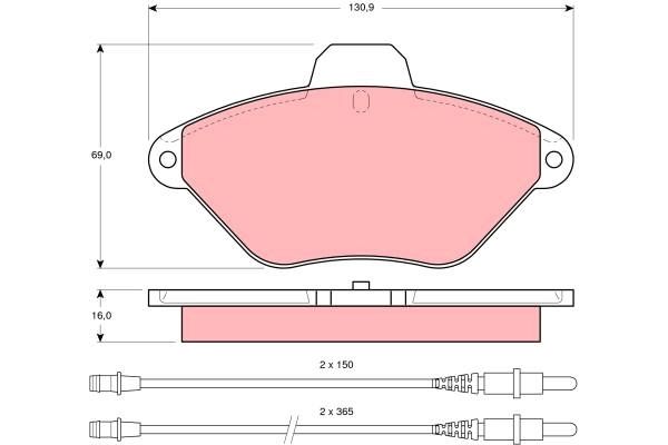Citroen Xantia 1993-2003 Arası 2.0 i 16V TRW Marka Ön Balata Fişli